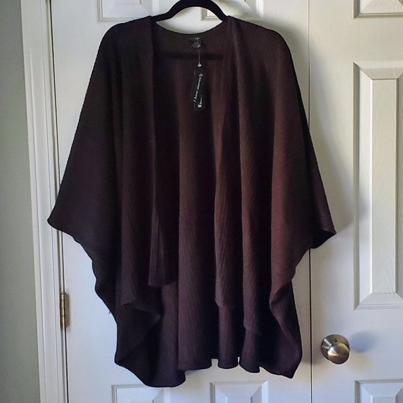 Steve Madden Black Sweater Knit Cardigan Wrap - Picture 1 of 4